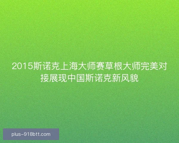 2015斯诺克上海大师赛草根大师完美对接展现中国斯诺克新风貌